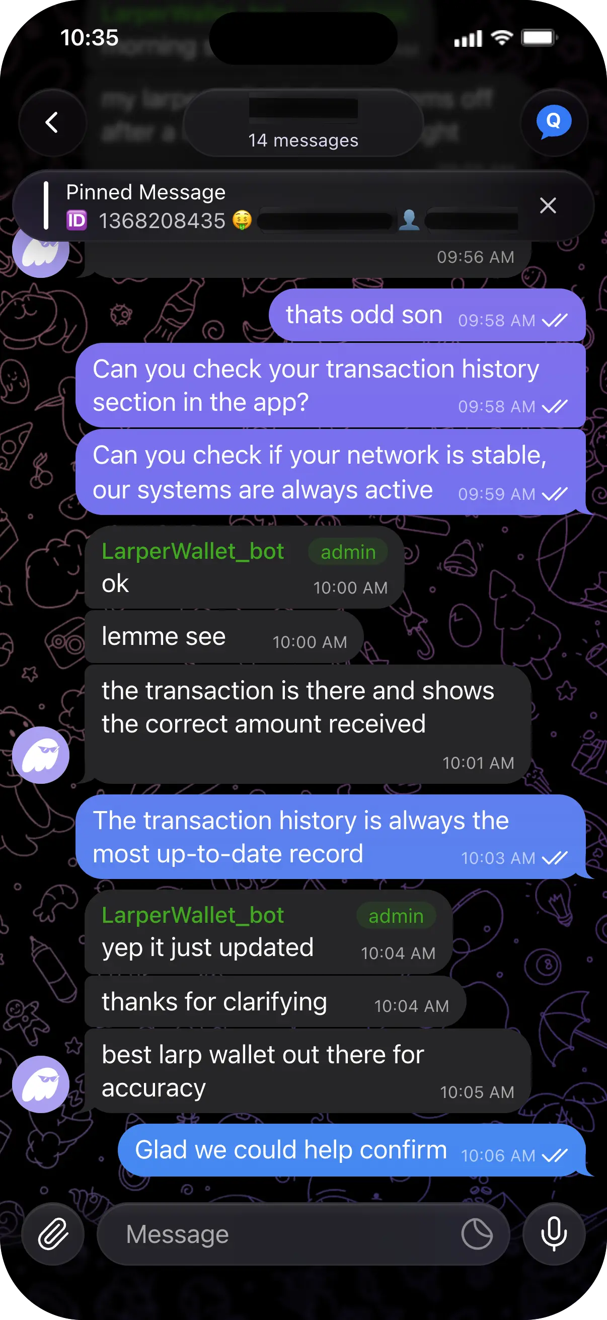Anonymous customer vouch 9